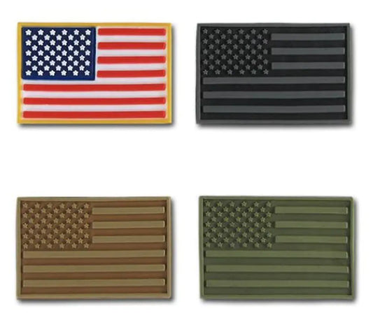 Rapdom Tactical USA Flag Tactical Rubber Patch Multicolor 1.5" x 1" (1 Pack)